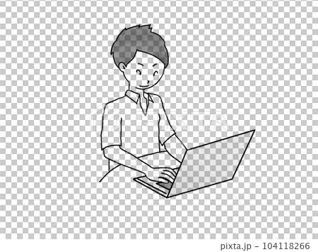 初中技術、信息技術、使用個人計算機的男學生 初中技術、信息技術、使用個人計算機的男學生 104118266