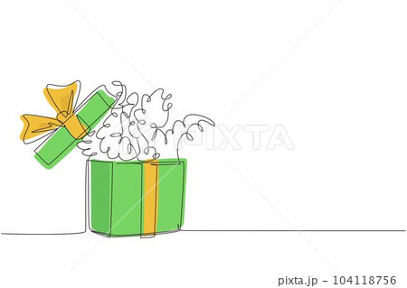 Continuous Drawing Gift Box Stock Illustrations – 1,090 Continuous