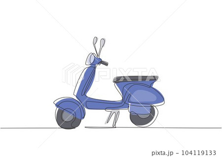 Continuous One Line Drawing Scooter Transport...のイラスト素材 [104119133] - PIXTA