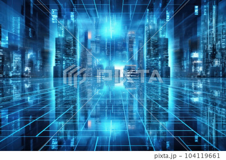 Global business, internet network connection, IoT Internet of Things, business intelligence concept. Busines global network, futuristic technology background. AI generative 104119661