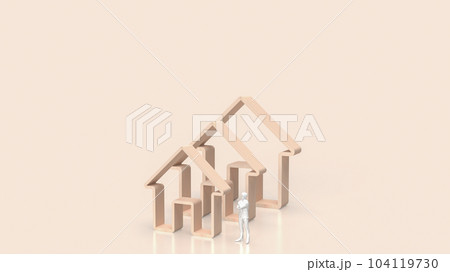 The wood home icon multi size for property or building business 3d rendering The wood home icon multi size for property or building business 3d rendering 104119730