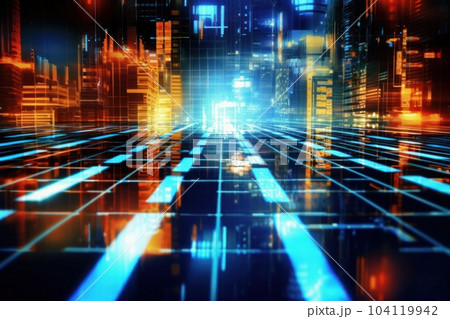 Global business, internet network connection, IoT Internet of Things, business intelligence concept. Busines global network, futuristic technology background. AI generative 104119942