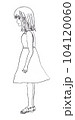 横側から見た女子の立ち絵 104120060