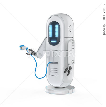 Automatic electric recharge station with robot hand hold EV charger 104120857