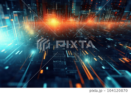 Global business, internet network connection, IoT Internet of Things, business intelligence concept. Busines global network, futuristic technology background. AI generative 104120870