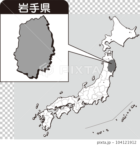岩手縣地圖_空白地圖_03_日本地圖上的岩手縣_按縣放大的日本地圖_岩手縣 104121912
