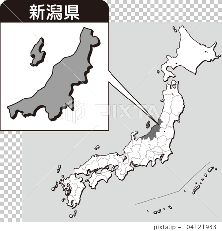 Map of Niigata Prefecture_blank map_15_Niigata Prefecture is here in the map of Japan_Enlarged map of Japan by prefecture_Niigata Prefecture 104121933