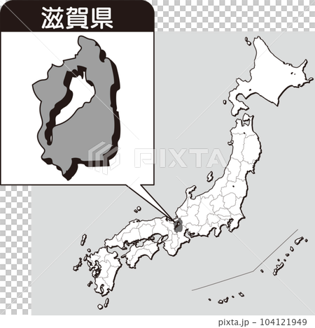 Map of Shiga prefecture_blank map_25_Shiga prefecture is here in the map of Japan_Enlarged map of Japan by prefecture_Shiga prefecture 104121949