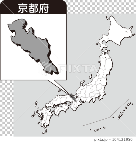 京都府の地図_白地図_26_日本地図の中で京都府はここ_県別拡大日本地図_京都府 104121950