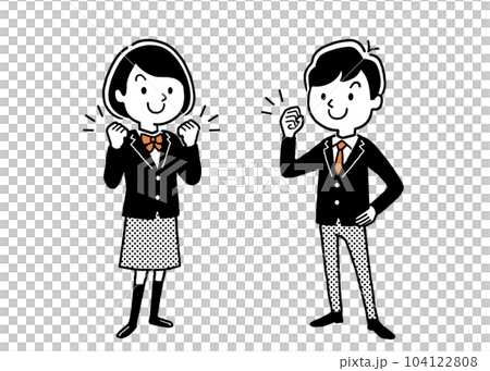 矢量圖素材：有上進心的男女學生 104122808