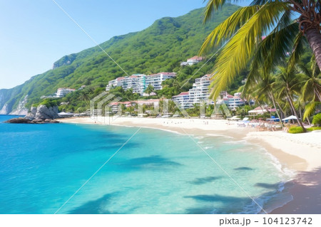 《AI画像》真夏のビーチリゾートイメージ 104123742