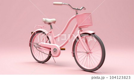 pink bicycle on pink pastel background pink bicycle on pink pastel background 104123823
