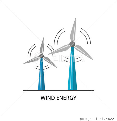 Wind turbine icon in flat style 104124822