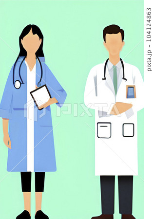 professions and illustration of people wearing work clothes 104124863