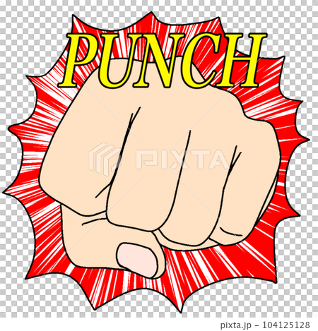 Icon to punch. Attack, attack, punch signal. 104125128