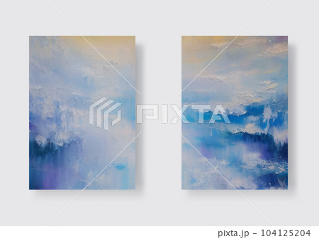 Modern Abstract Art Painting. Vector illustration set. 104125204