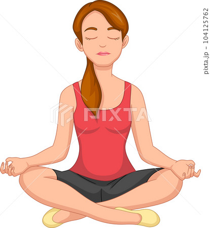 young girl doing yoga exercises 104125762