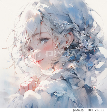 絵画　少女　水彩画 水彩・原画「美人画・黒髪」 絵画 tami suzukake 通販 4874447