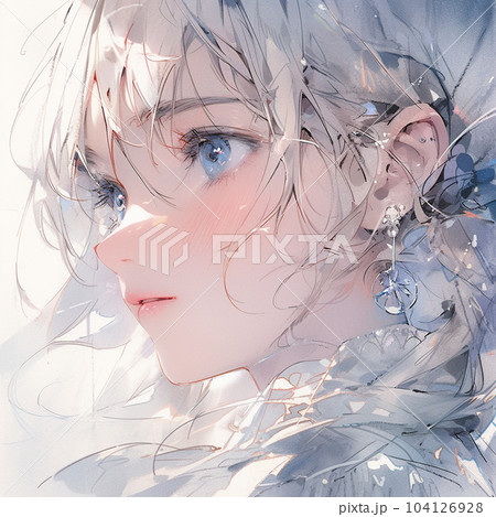 水彩画 透き通った少女のイラスト素材 [104126928] - PIXTA