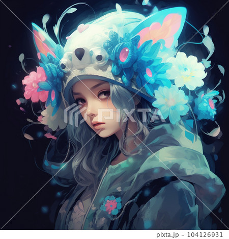 耳の生えたパーカーを着た少女 耳の生えたパーカーを着た少女 104126931
