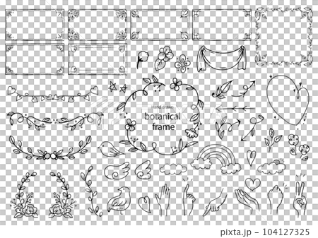 Set of hand drawn botanical frames 104127325