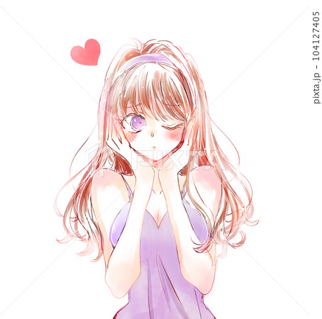 ウインクするセクシーな女性 ウインクするセクシーな女性 104127405