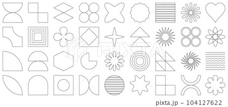 Big Vector Set Of Brutalist Geometric Shapes Trendy Abstract