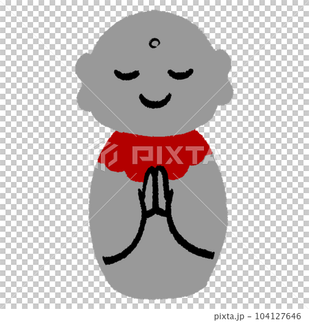 可愛いお地蔵さんの手書き風イラスト 104127646
