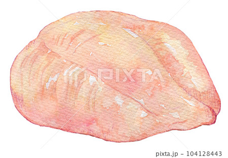 水彩イラスト　鶏肉　食材 104128443