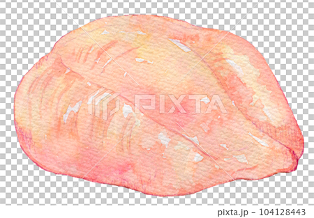 水彩イラスト　鶏肉　食材 104128443