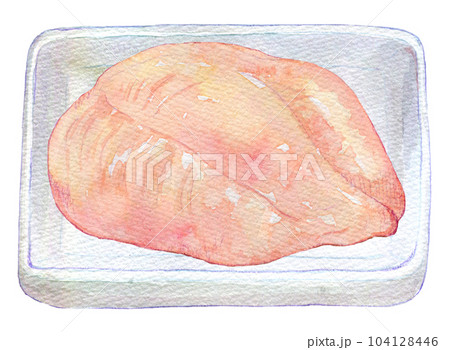 水彩イラスト　鶏肉　食材 104128446