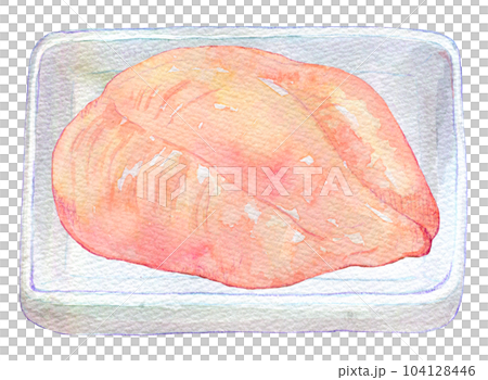 水彩イラスト　鶏肉　食材 104128446