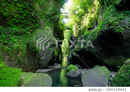 春の由布川峡谷 大分県由布市 春の由布川峡谷 大分県由布市 104129432
