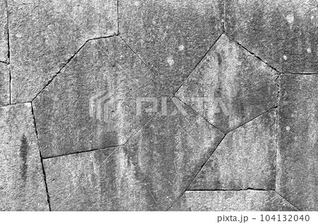 石材背景素材幾何学的石垣テクスチャ―グレー2 104132040