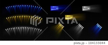 Yellow stadium concert show light isolated set 104133044