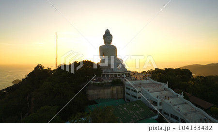 Big Buddha at sunset view from a drone. Phuket Big Buddha at sunset view from a drone. Phuket 104133482