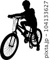 School boy on his bicycle - vector artwork 104133627