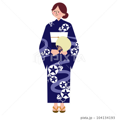 浴衣を着た女性のイラスト 浴衣を着た女性のイラスト 104134193