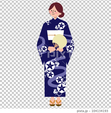 浴衣を着た女性のイラスト 浴衣を着た女性のイラスト 104134193