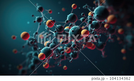 Abstract Scientific Background with Macro Molecules, Generative AI 104134362