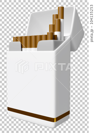 3d open cigarette pack isolated. 3d render illustration 3d open cigarette pack isolated. 3d render illustration 104135253