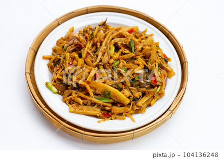 Spicy bamboo shoot salad. Thai food 104136248