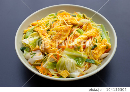 Chinese-styled fried noodle. Asian cuisine Chinese-styled fried noodle. Asian cuisine 104136305