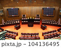 Conference roomor council with chairs and tables of the Congress for presentations and decks information graphics, prints layout covering books, magazine pages, advertisement, ads campaign materials 104136495