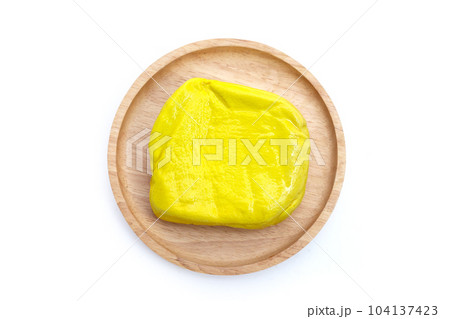 Yellow tofu on white background. Yellow tofu on white background. 104137423
