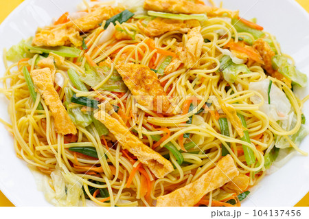 Chinese-styled fried noodle. Asian cuisine Chinese-styled fried noodle. Asian cuisine 104137456