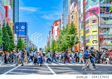 東京都千代田区の都市風景　秋葉原　中央通り 104137602