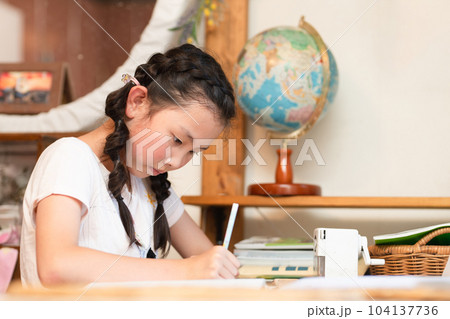 勉強をする女の子 勉強をする女の子 104137736
