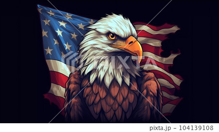 USA Flag with American Eagle 104139108