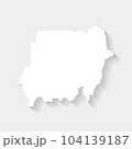 Simple white map of Sudan, vector, illustration, eps 10 file 104139187